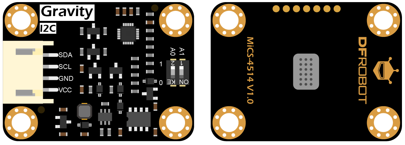 DFRobot - Gravity: MEMS Gas Sensor (CO, Alcohol, NO2 & NH3) - I2C - MiCS-4514 氣體濃度傳感器