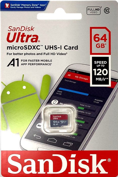 Sandisk Ultra MicroSDXC UHS-I 記憶卡 64GB 120MB/s Class 10