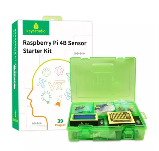 Keyestudio - Raspberry Pi Kit Sensor Starter Module Kit For Raspberry Pi4B DIY Electronic Kit Python Programming Kit(NO RPI Board)