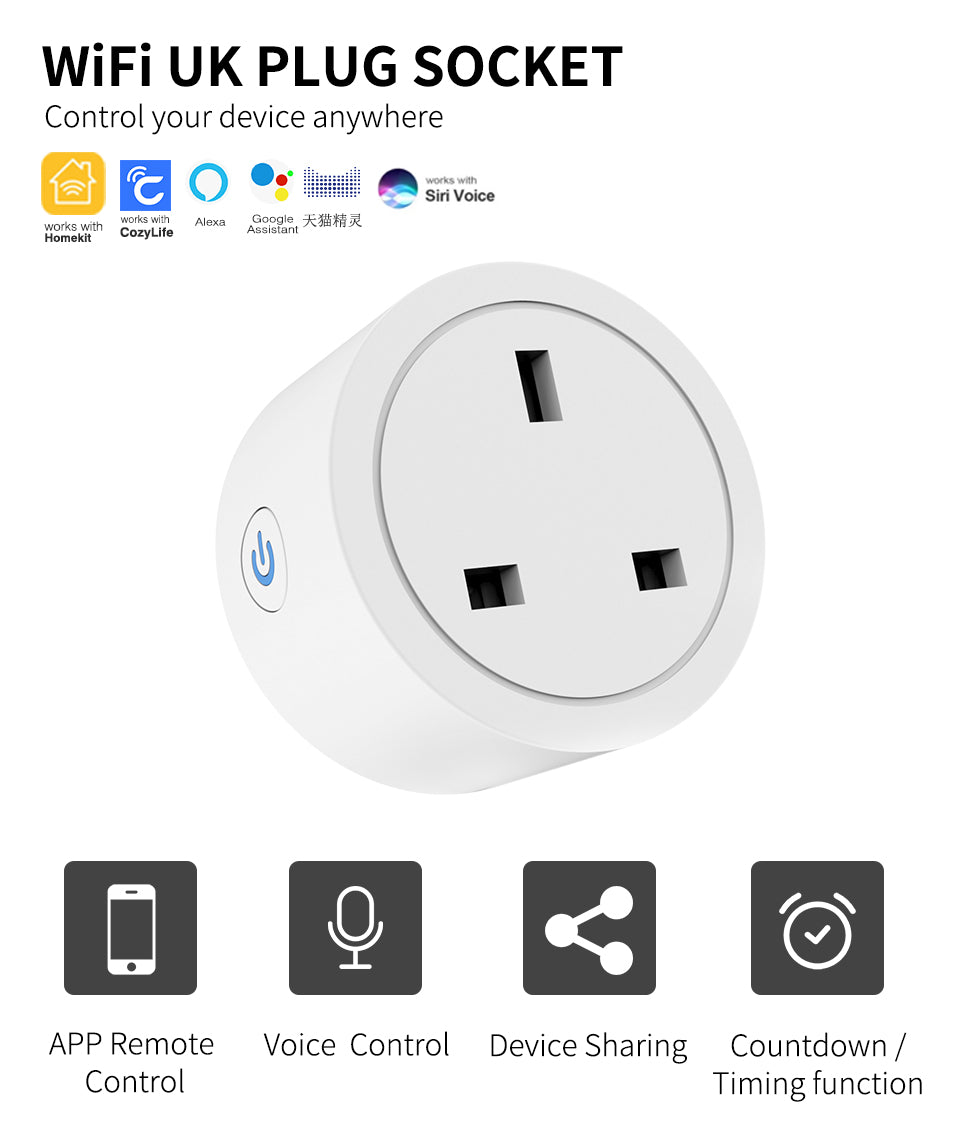 IoT HomeKit 13A 智能插頭開關 (香港/英國插頭)