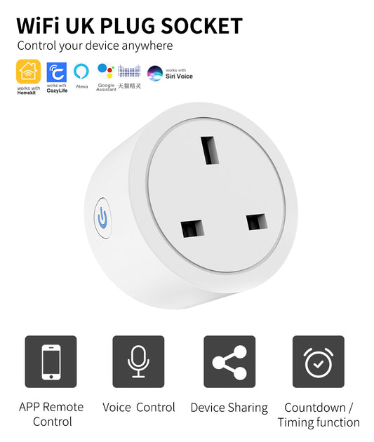 IoT HomeKit 13A 智能插頭開關 (香港/英國插頭)