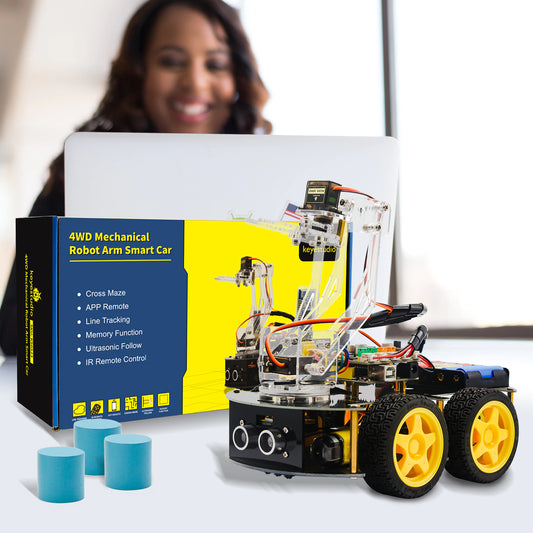 Keyestudio - 4WD Mechanical Arm Robot Smart Car for Arduino Robot