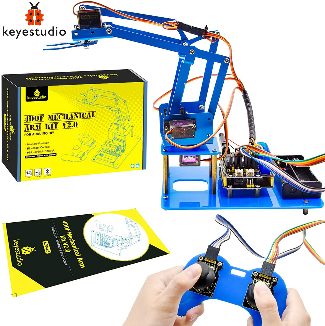 Keyestudio 4DF Mechanical PS2 Joystick Metallic Robot Arm 適用於 Arduin
