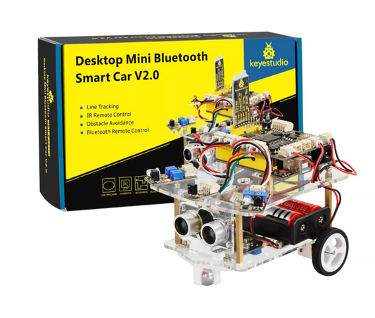 Keyestudio - 2WD Desktop Mini Robot Smart Car V2.0 Kit For Arduino Robot Starter STEM Four Function(No Battery)