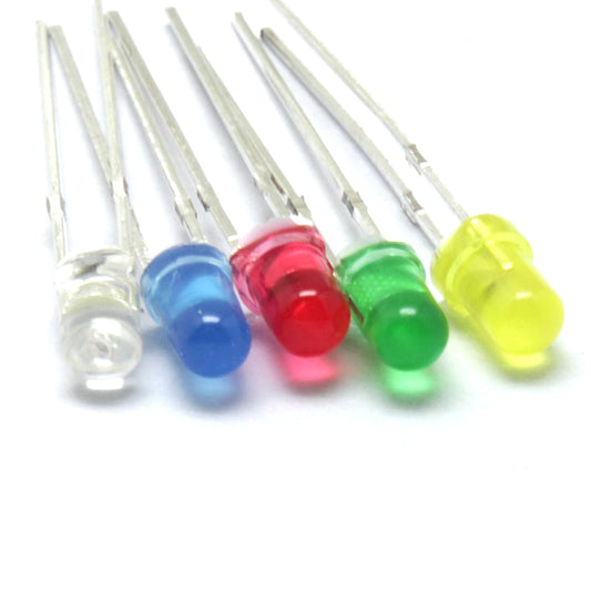 5mm LED 發光二極管 紅、綠、黃、藍、白五色 (各10粒)